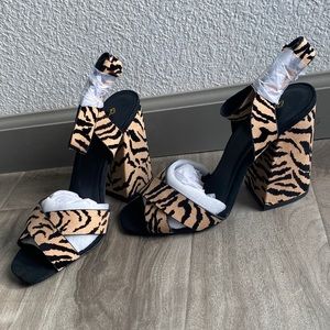 Animal Print Chunky Heels NWOT